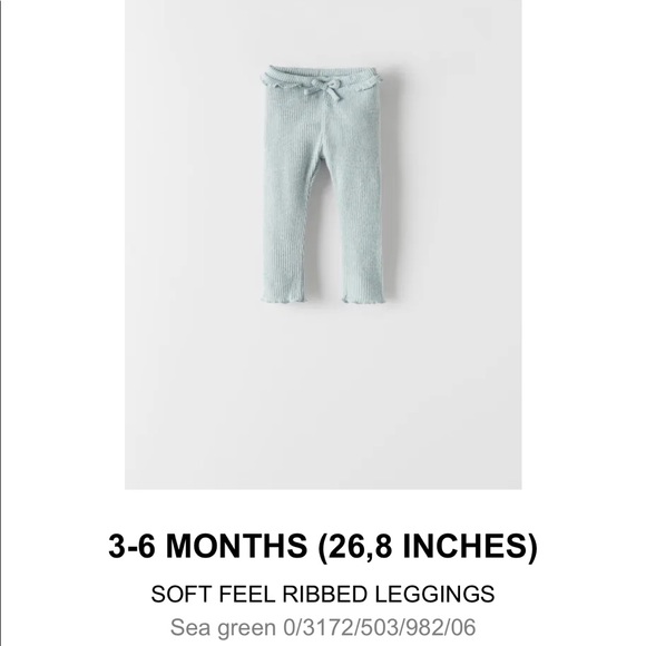 NWT Zara Baby Soft Ribbed Leggings 3-6 months - Picture 2 of 7